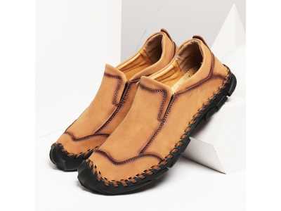 Quality Men's Leather Shoes Comfortable Luxury Man Casual Shoes Slip On Plus Size Driving Shoes Official Loafers Bigger Size 46