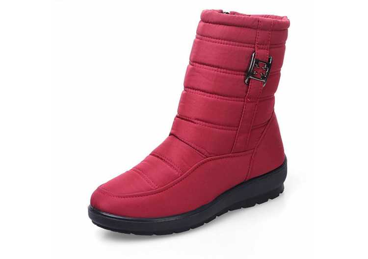 Waterproof Flexible Woman Boots High Quality Ankle Boots Warm Fur Inside Snow Boots Winter Shoes Woman