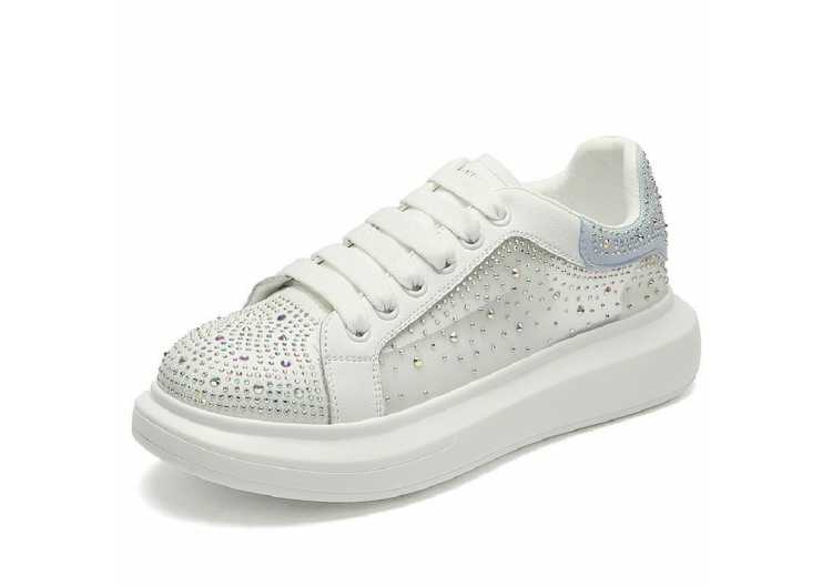 Sneakers Shoes Women White 2021 Summer New Breathable Rhinestone Women Shoes Casual Korean Fashion Shoes Women
