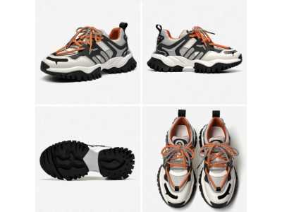 Sneakers Women Synthetic Leather Mesh Platform Shoes Lace Up Patchwork Trainers Ladies Casual Shoes 29388
