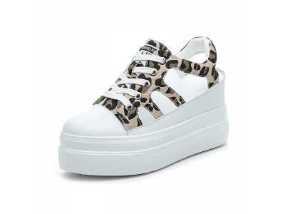 Genuine Leather Super High Platform Wedge Heel Women Summer Shoes Women Sandals Lace Up Beach Shoes   2021