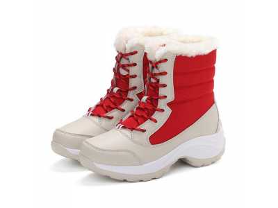 Women's Boots Winter New Plus Velvet High To Help Women's Shoes Waterproof Tube Snow Boots Women's Tide Cotton Shoes