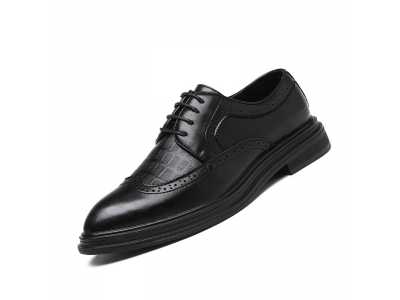 Men's Brogue Carved Casual Shoes Comfortable Fashion Leather Shoes Men Spring Autumn New Shoes Thick Bottom Wholesale