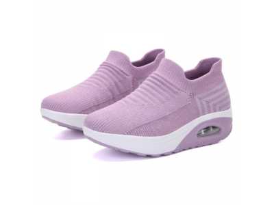 Women PU Air Cushion Sneaker  Shock Absorption Non slip Shoes Breathable Socks Shoes Comfortable Running Shoes