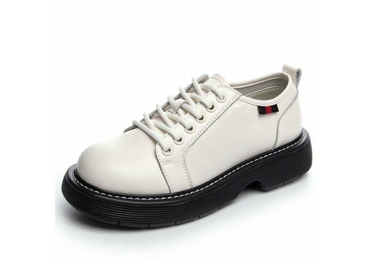 Martin Shoes Women 2021 New British Style Thick soled Lace up Women's Shoes Round Toe Casual Loafers Ladies