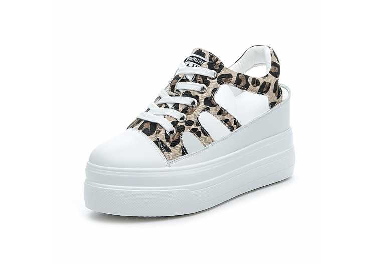 Genuine Leather Super High Platform Wedge Heel Women Summer Shoes Women Sandals Lace Up Beach Shoes   2021