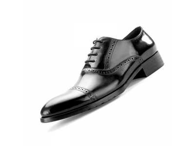 British Style Men's Pointed Business Dress Shoes Italian Handmade Genuine Leather Retro Black Color Brogue Shoes Men