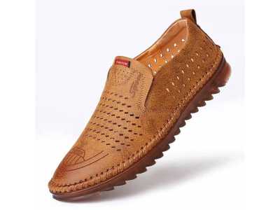 2021 Summer Men Microfiber Leather Shoes 38 44 Anti slip Soft Tendon Bottom Outsole Man Casual Bussiness Youth Leather Loafers