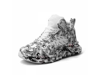 Casual Thick Bottom Graffiti Men's Sports Shoes Anti Slippery Waterproof Male Sneakers Outdoor Walking Jogging Athletic Shoes