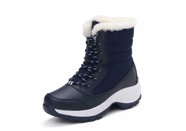 New Women Boots High Quality Leather Suede Winter Boots Women Keep Warm Lace up Waterproof Snow Boots