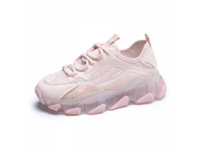 Women Platform Sneakers 2021 Fashion Lace Up Old Dad Shoes Woman 5cm High Heels Basket Female Casual Shoes Pink Trainers